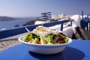 The popular greek salad with "feta" cheese